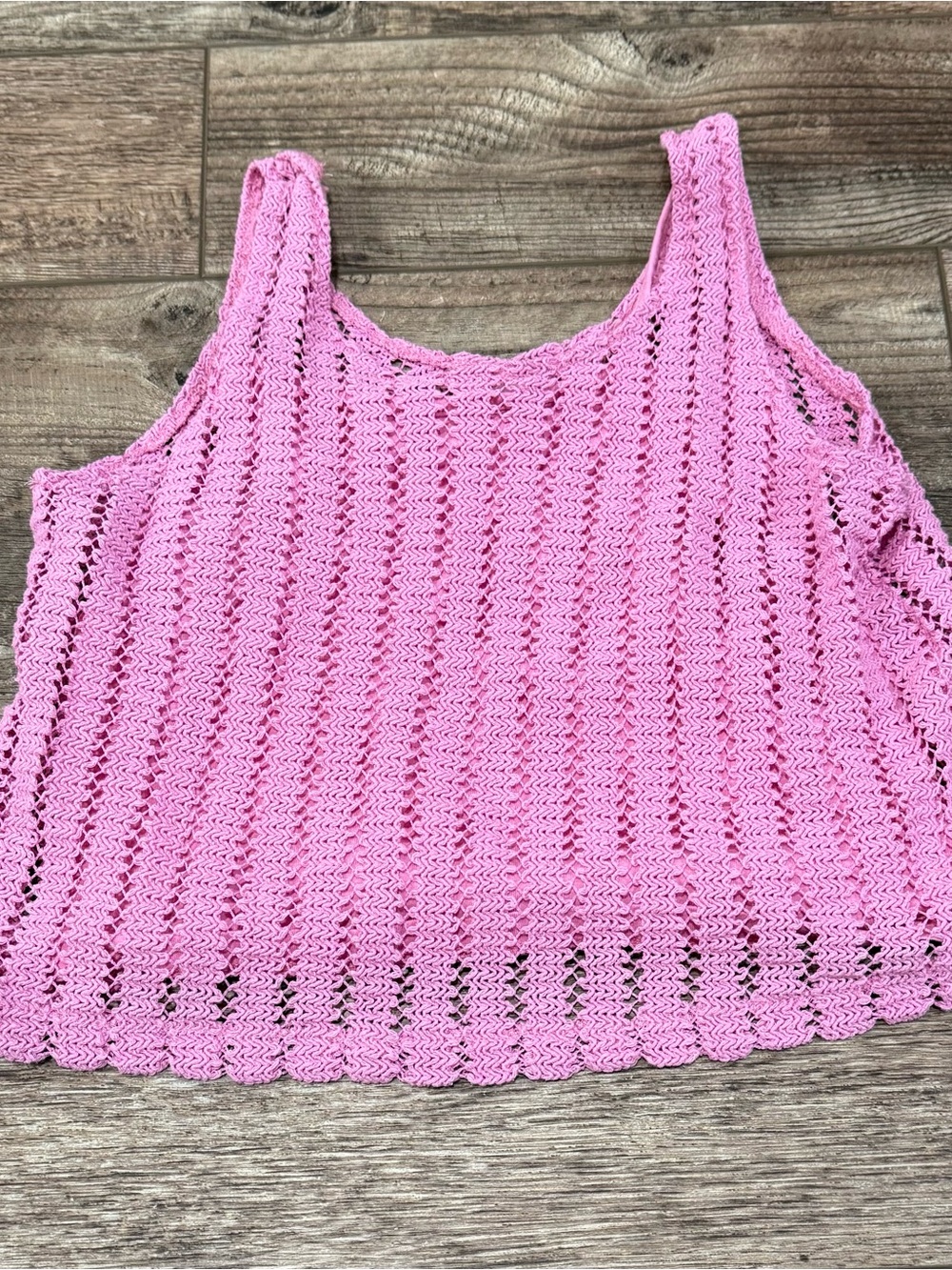 Zara Pink Crochet Tank Top